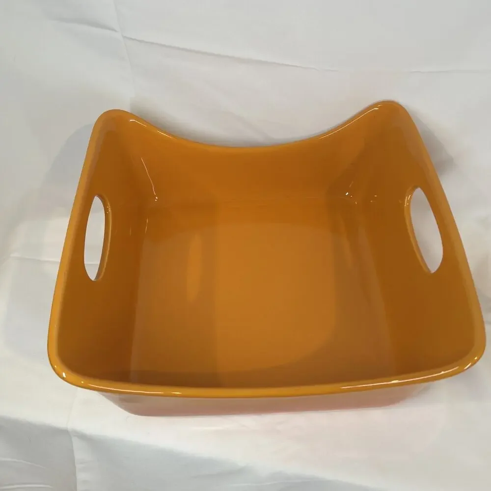 Rachel Ray stoneware orange ombre 2 handled H016 9